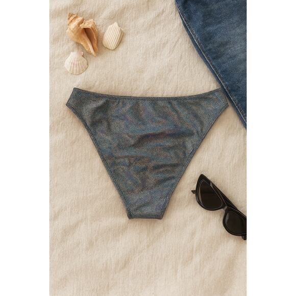 NWT Shimmering Silver Bikini Bottom Sz. L - Picture 2 of 3